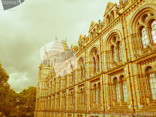 Image of Retro looking Natural History Museum, London, UK