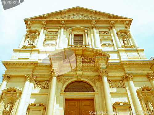 Image of Retro looking San Fedele church, Milan