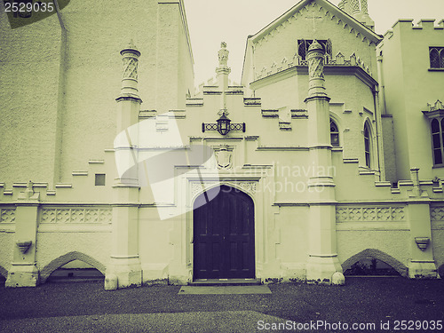 Image of Vintage sepia Strawberry Hill house