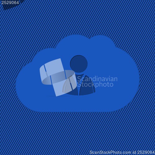 Image of Cloud network icon with striped background