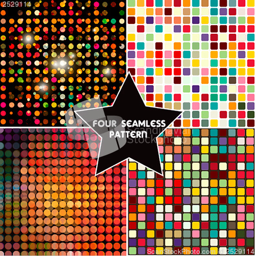 Image of Set of four colorful abstract geometric background.