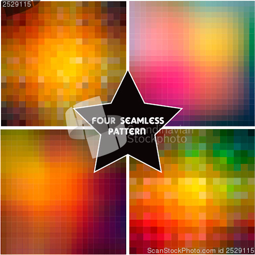 Image of Set of four colorful abstract geometric background.