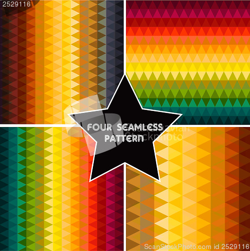 Image of Set of four colorful abstract geometric background.