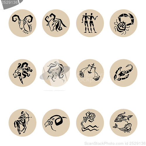 Image of Horoscope Zodiac  Star signs, vector set.