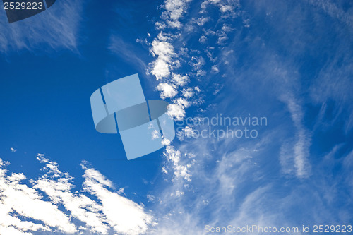 Image of Blue sky with layers of clouds