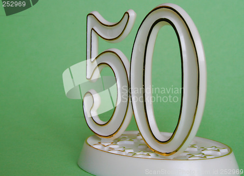 Image of 50th sign angled