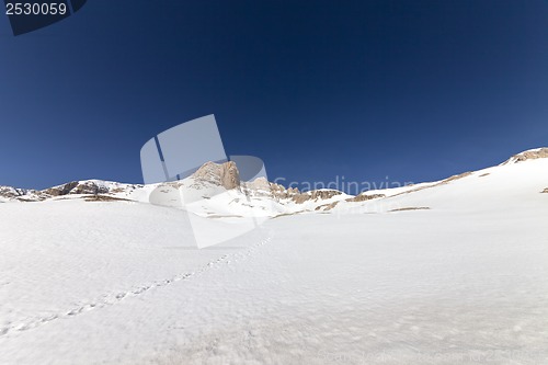 Image of Snowy plateau and rocks