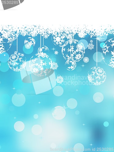 Image of Christmas blue background with snow flakes. EPS 10