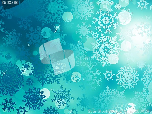 Image of Blue Christmas background with snowflakes. EPS 10