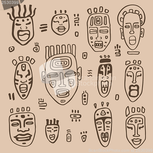 Image of African Masks set.