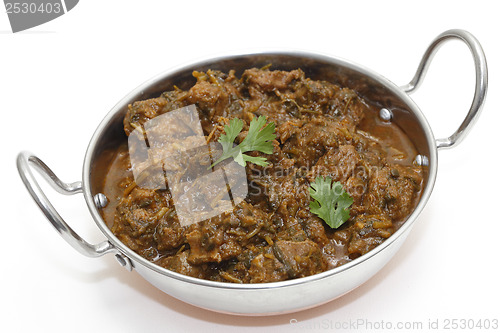 Image of Methi lamb in a kadai bowl