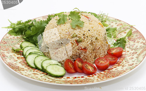 Image of Tomato biryani and salad