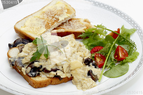 Image of Egg mushroom and salad lunch