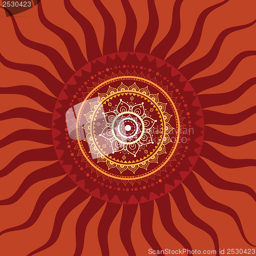 Image of Mandala. Sun pattern.