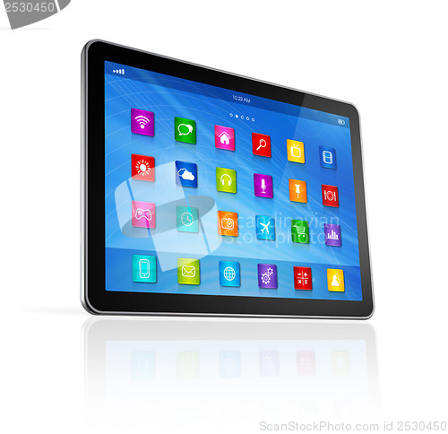 Image of Digital Tablet Computer - apps icons interface