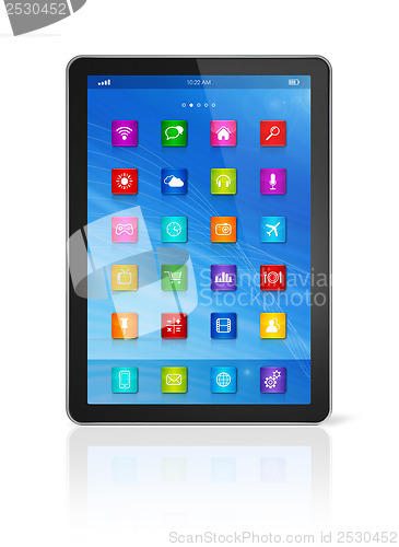 Image of Digital Tablet Computer - apps icons interface