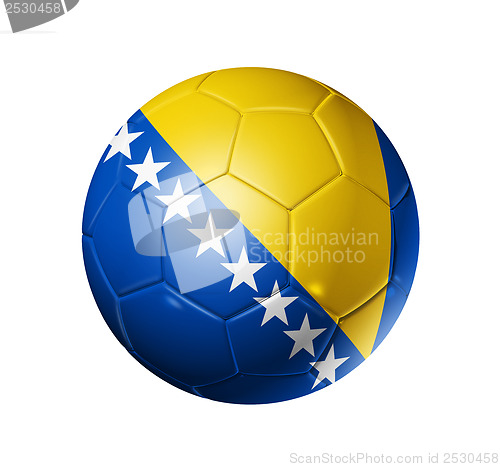 Image of Soccer football ball with Bosnia and Herzegovina flag