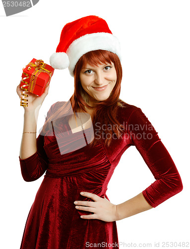 Image of Beautiful girl with a gift