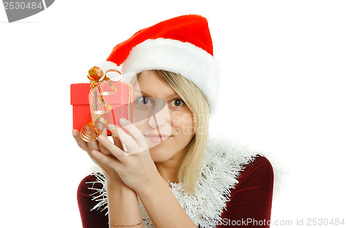 Image of Beautiful girl with a gift