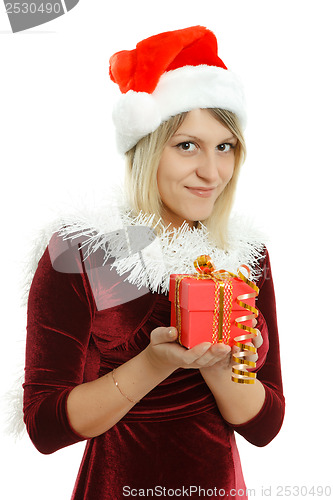 Image of Beautiful girl with a gift