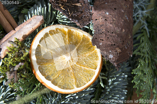 Image of Detail shot of advent wreath