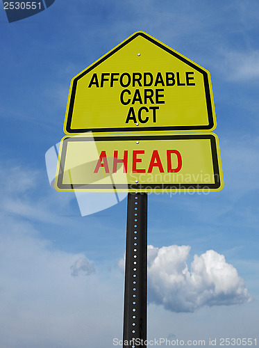 Image of affordable care act ahead sign
