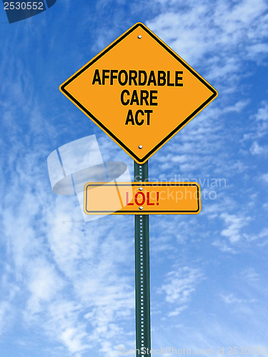 Image of affordable care act lol sign
