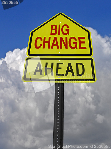 Image of big change ahead roadsign