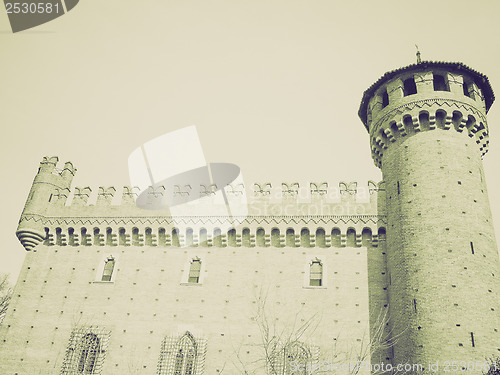 Image of Vintage sepia Castello Medievale, Turin, Italy