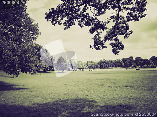 Image of Vintage sepia Serpentine lake, London