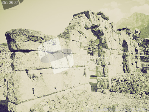 Image of Vintage sepia Roman Theatre Aosta