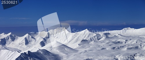Image of Panorama of snowy plateau at nice day