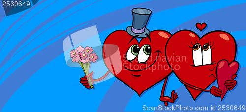 Image of hearts in love valentine card