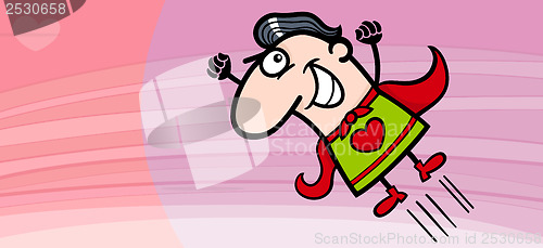 Image of superhero valentine card cartoon