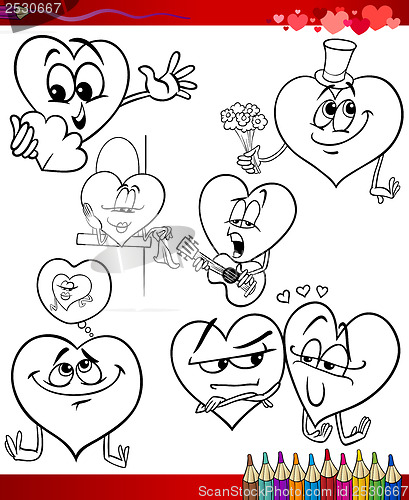 Image of valentine cartoon themes for coloring