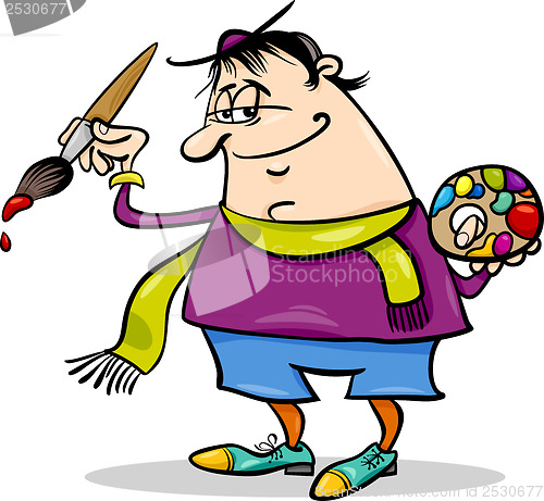 Image of painter artist cartoon illustration