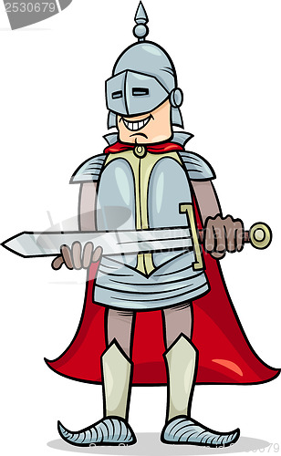 Image of knight with sword cartoon illustration