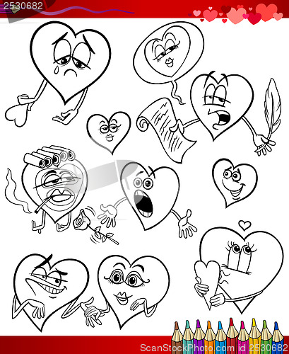 Image of valentine cartoon themes for coloring