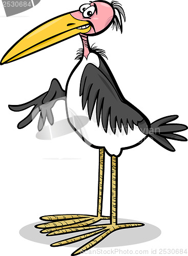 Image of marabou bird cartoon illustration