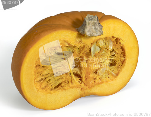 Image of opened orange pumpkin