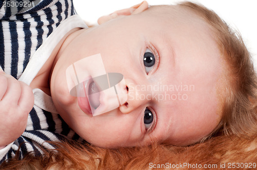 Image of Newborn baby, close-up portrait