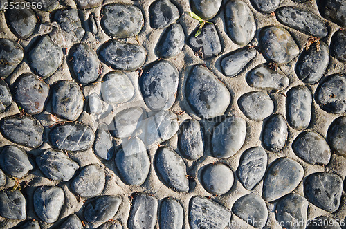 Image of Cobblestone road a close up