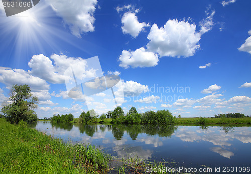 Image of beautiful summer lake landscape