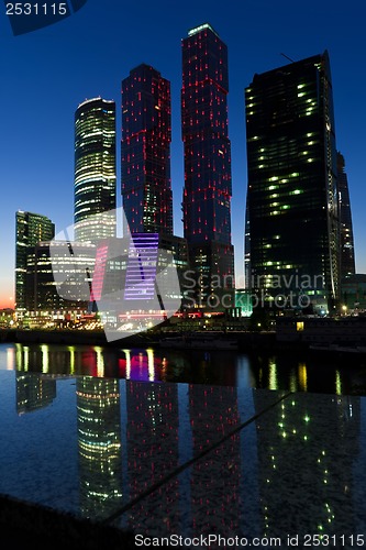 Image of Skyscrapers at night