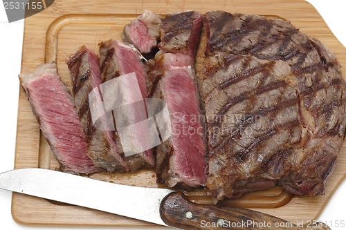 Image of Wagyu steak on a chopping board