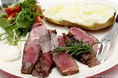 Image of Wagyu ribeye dinner closeup