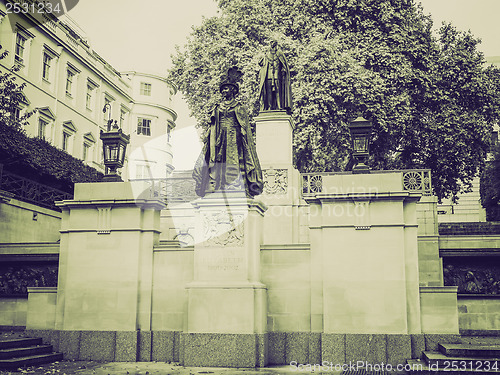 Image of Vintage sepia George and Elizabeth monument London