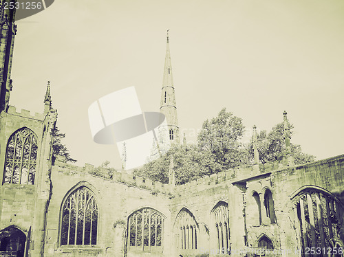 Image of Vintage sepia Coventry Cathedral ruins