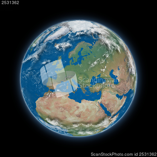 Image of Europe on planet Earth