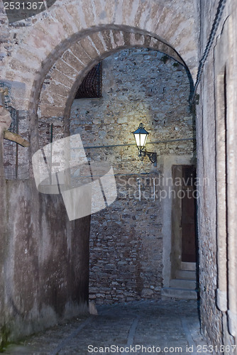 Image of old town of Erice at night